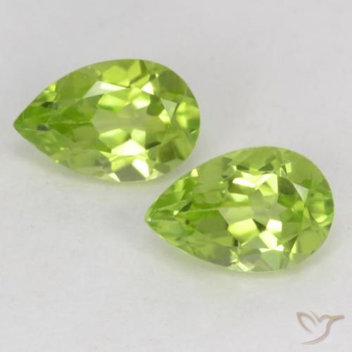 0.99ctw Natural Verde vivo claro Peridoto, En forma de pera, VVS-VS