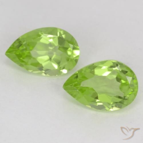0.91ctw Natural Verde vivo claro Peridoto, En forma de pera, VVS-VS