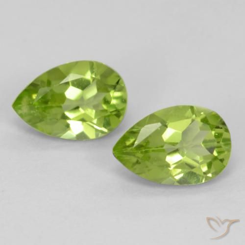 0.87ctw Natural Verde medio Peridoto, En forma de pera, VVS-VS
