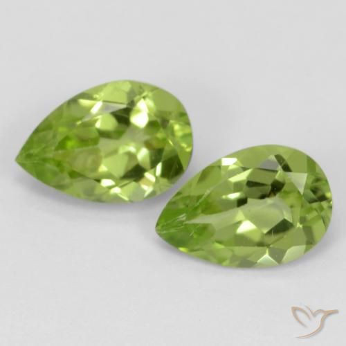 0.82ctw Natural Verde medio Peridoto, En forma de pera, VVS-VS