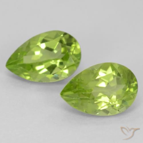 0.97ctw Natural Verde vivo claro Peridoto, En forma de pera, VVS-VS