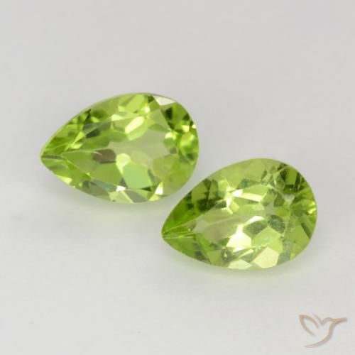 0.91ctw Natural Verde vivo claro Peridoto, En forma de pera, VVS-VS