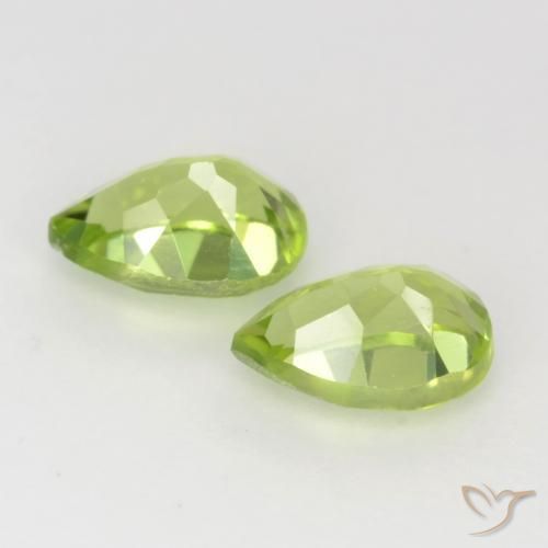 Gemas de Peridoto Verde vivo claro natural de 1.03 ct, En forma de pera, VVS-VS
