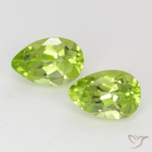 0.91ctw Natural Verde vivo claro Peridoto, En forma de pera, VVS-VS