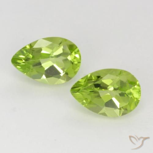 0.88ctw Natural Verde vivo claro Peridoto, En forma de pera, VVS-VS