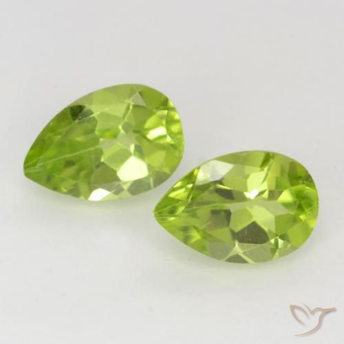 0.93ctw Natural Verde medio Peridoto, En forma de pera, VVS-VS