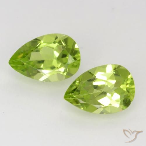 0.93ctw Natural Verde vivo Peridoto, En forma de pera, VVS-VS