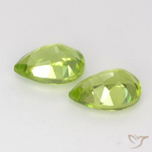 Gemas de Peridoto Verde vivo claro natural de 1.01 ct, En forma de pera, VVS-VS