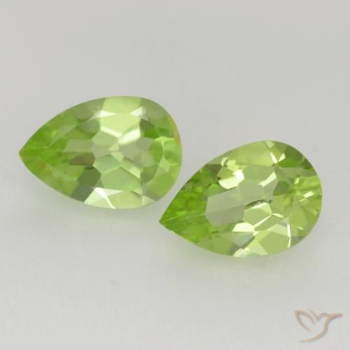 0.75ctw Natural Verde vivo claro Peridoto, En forma de pera, VVS-VS
