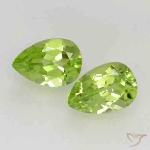 1.12ctw Natural Verde vivo claro Peridoto, En forma de pera, VVS-VS