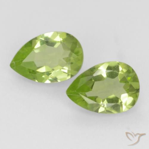 0.74ctw Natural Verde vivo claro Peridoto, En forma de pera, VVS-VS