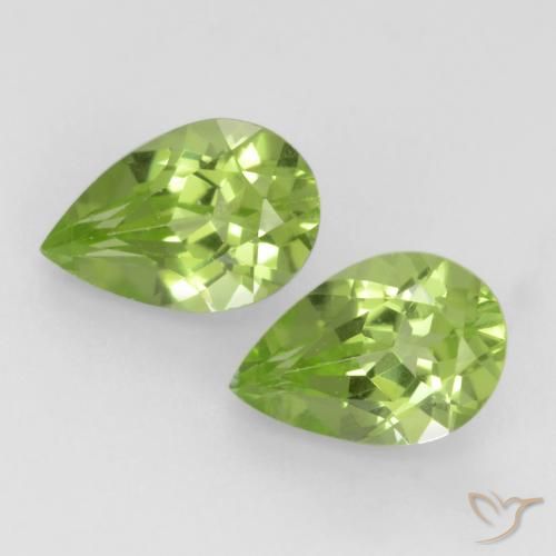 0.89ctw Natural Verde vivo claro Peridoto, En forma de pera, VVS-VS