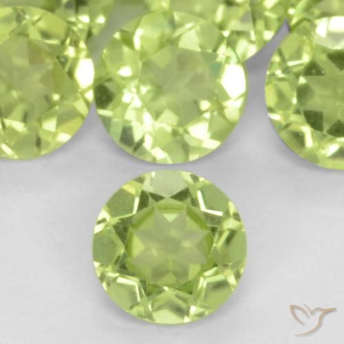 0.18ct Natural Verde vivo claro Peridoto, Redondo, VS