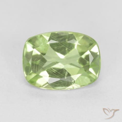 1.29ct Natural Verde pera pálido Peridoto, Forma Cojín, VS-SI
