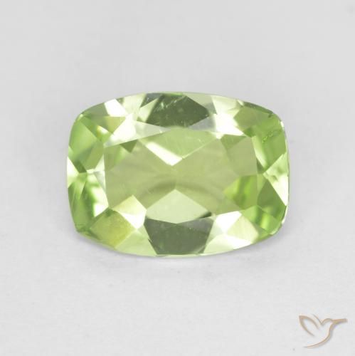 1.03ct Natural Verde amarillento Peridoto, Forma Cojín, VS