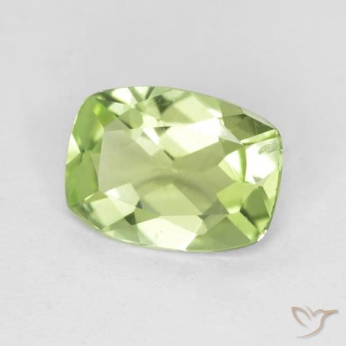 Peridoto Verde amarillento natural de 1.03 ct, Forma Cojín, VS