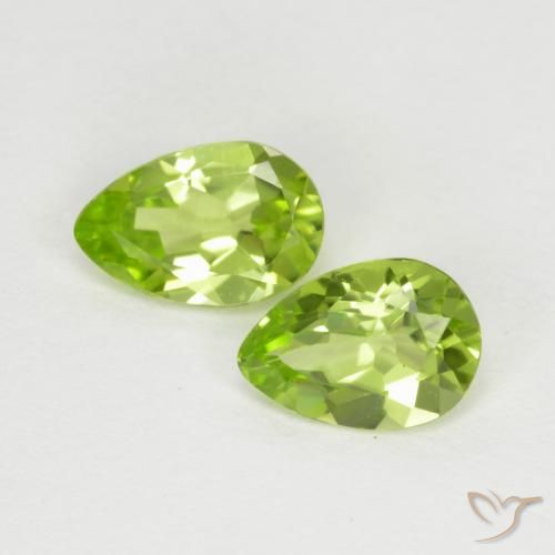 0.81ctw Natural Verde amarillento Peridoto, En forma de pera, VVS-VS