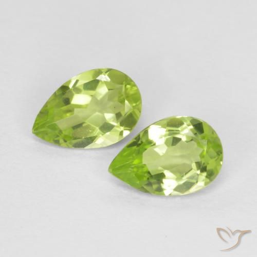 0.83ctw Natural Verde medio Peridoto, En forma de pera, VVS-VS