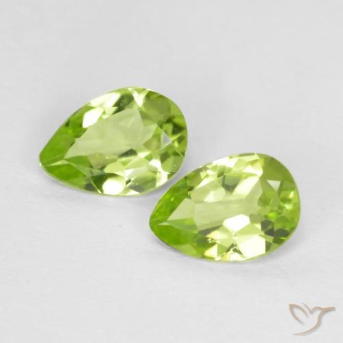 0.77ctw Natural Verde vivo claro Peridoto, En forma de pera, VVS-VS