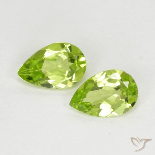 0.79ctw Natural Verde vivo Peridoto, En forma de pera, VVS-VS