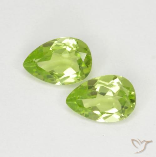 0.91ctw Natural Verde vivo claro Peridoto, En forma de pera, VVS-VS