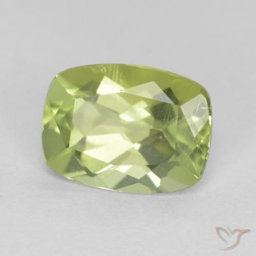 Peridoto Verde lima natural de 1.26 ct, Forma Cojín, VVS-VS