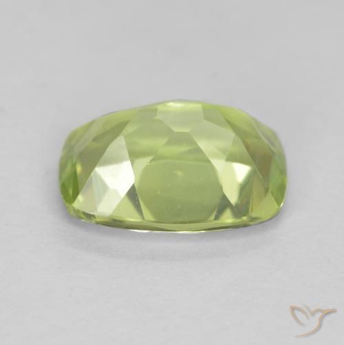 Peridoto Verde lima natural de 1.26 ct, Forma Cojín, VVS-VS
