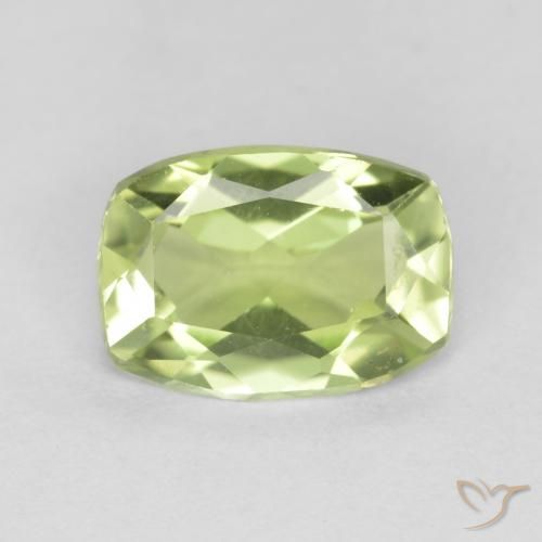 0.99ct Natural Verde claro Peridoto, Forma Cojín, VVS-VS