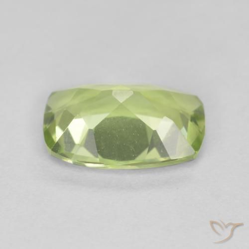 Peridoto Verde claro natural de 0.99 ct, Forma Cojín, VVS-VS