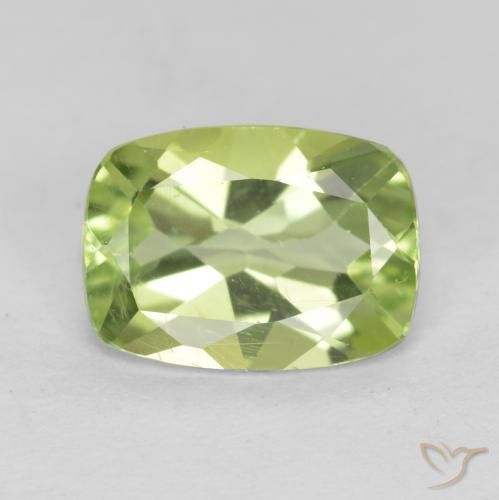 1.14ct Natural Verde vivo claro Peridoto, Forma Cojín, VS