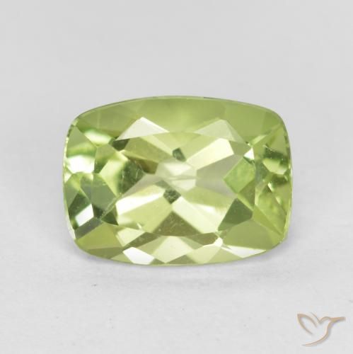 1.31ct Natural Verde medio Peridoto, Forma Cojín, VVS-VS