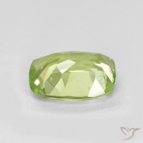 Peridoto Verde vivo claro natural de 1.14 ct, Forma Cojín, VS