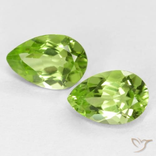 0.87ctw Natural Verde vivo claro Peridoto, En forma de pera, VVS-VS
