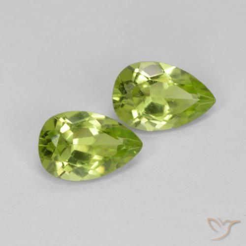 0.93ctw Natural Verde vivo Peridoto, En forma de pera, VS