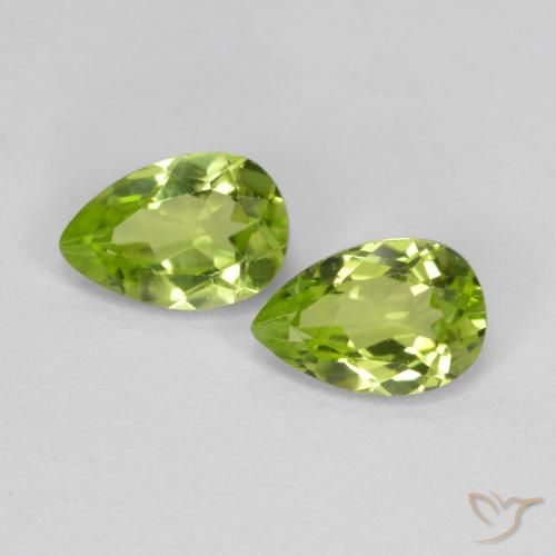 0.93ctw Natural Verde vivo claro Peridoto, En forma de pera, VVS-VS