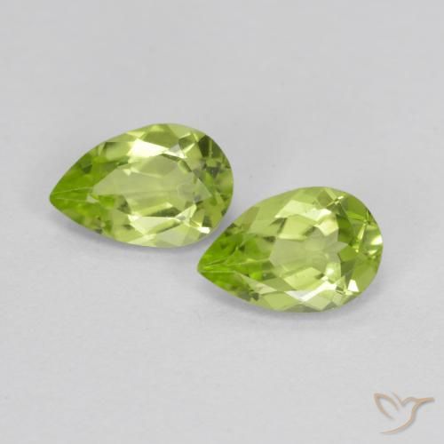 0.83ctw Natural Verde medio Peridoto, En forma de pera, VVS-VS