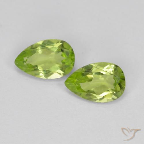 0.89ctw Natural Verde medio Peridoto, En forma de pera, VS