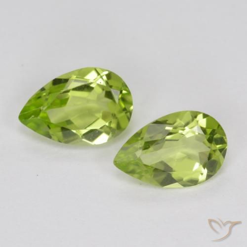 0.80ctw Natural Verde medio Peridoto, En forma de pera, VVS-VS