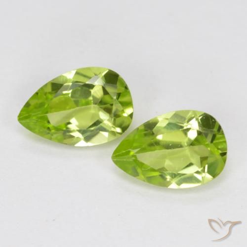 0.91ctw Natural Verde medio Peridoto, En forma de pera, VVS-VS