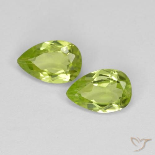 0.88ctw Natural Verde vivo Peridoto, En forma de pera, VS