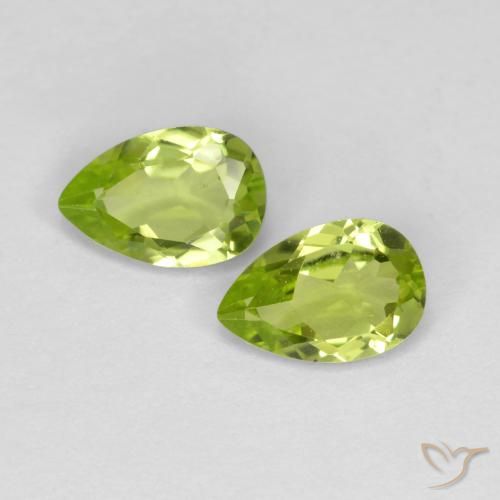 0.88ctw Natural Verde medio Peridoto, En forma de pera, VVS-VS