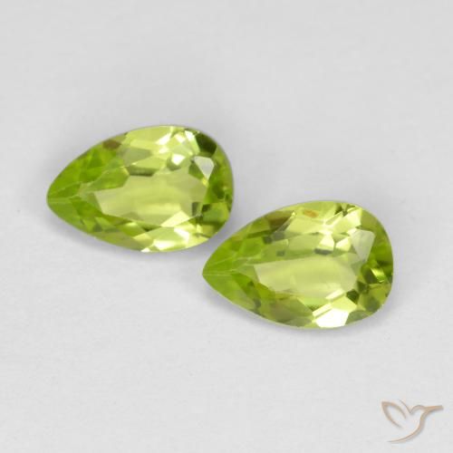 0.94ctw Natural Verde medio Peridoto, En forma de pera, VVS-VS