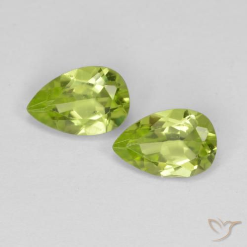 0.86ctw Natural Verde medio Peridoto, En forma de pera, VVS-VS