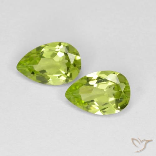 0.80ctw Natural Verde medio Peridoto, En forma de pera, VVS-VS
