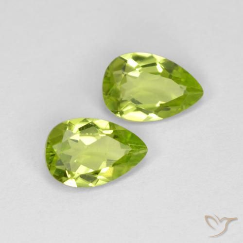 0.88ctw Natural Verde medio Peridoto, En forma de pera, VVS-VS