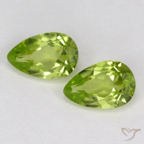 0.93ctw Natural Verde medio Peridoto, En forma de pera, VVS-VS