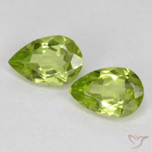 0.85ctw Natural Verde medio Peridoto, En forma de pera, VVS-VS