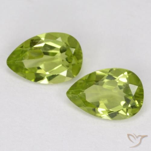 0.83ctw Natural Verde vivo Peridoto, En forma de pera, VVS-VS