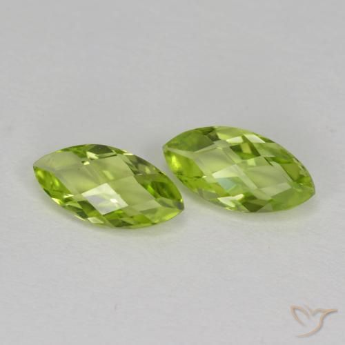Gemas de Peridoto Verde medio natural de 1.21 ct, Marquesa, VVS-VS