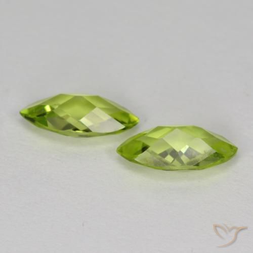 Gemas de Peridoto Verde medio natural de 1.21 ct, Marquesa, VVS-VS